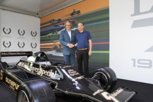 CHAPMAN, CAKE AND CHAMPAGNE FOR LOTUS 70TH CELEBRATIONS AT GOODWOOD FESTIVAL OF SPEED